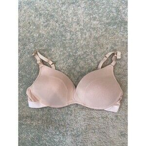 LIVELY Size 38B All-Day Deep V No Wire Bra toasted Pinkish Tan Adjustable
